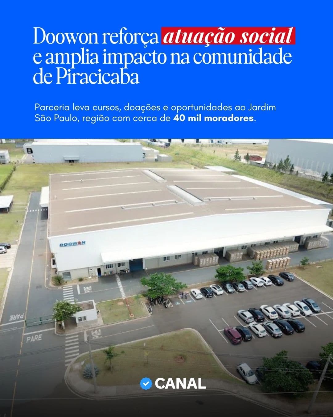 Doowon reforça atuação social e amplia impacto na comunidade de Piracicaba